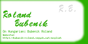 roland bubenik business card